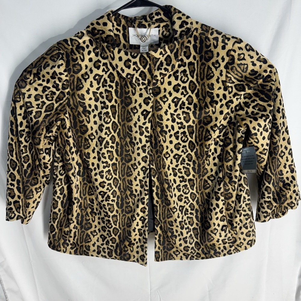 Vintage Jaclyn Smith Leopard Print Woman's XL Swing Jacket NWT Deadstock 90's